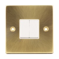 VETO 2 GANG 2 WAY SMOOTH GOLD SWITCH